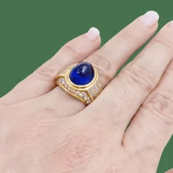 Bague dôme or jaune diamants