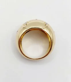 Bague dôme or jaune, diamants serti étoilé (circa 1950)