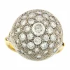 Bague dôme or jaune et blanc diamants