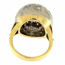 Bague dôme or jaune et blanc diamants