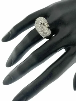Bague dôme or jaune et blanc 87 diamants certificat HRD