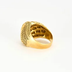 Bague dôme or jaune tréssé