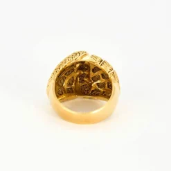 Bague dôme or jaune tréssé