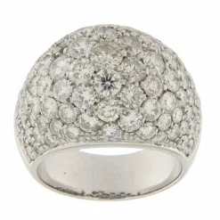 Bague dôme pavage diamants