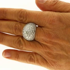 Bague dôme pavage diamants