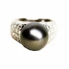 Bague Dôme Perle de Tahiti et Diamants