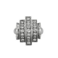Bague Dôme Platine Diamants