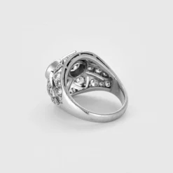 Bague dôme platine et diamants