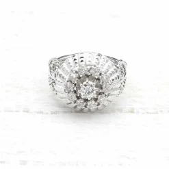 Bague Dôme Rétro Or blanc Diamant