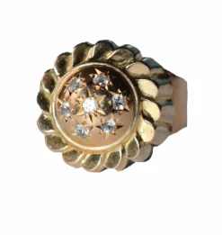 Bague dôme rétro or jaune