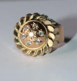 Bague dôme rétro or jaune