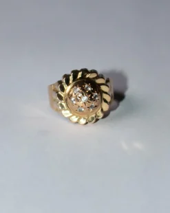 Bague dôme rétro or jaune