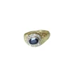 Bague dôme saphir entourage diamants