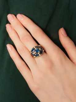 Bague Dôme Saphirs Diamants