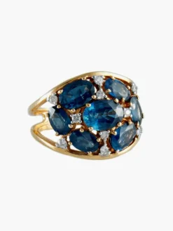 Bague Dôme Saphirs Diamants