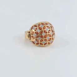 Bague Dôme Saphirs orange Diamants