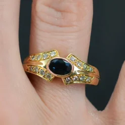 Bague d'occasion saphir et diamants