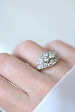 Bague Dome Art Déco Diamants