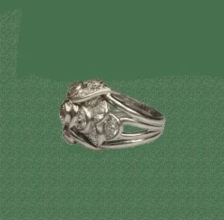 Bague dome Art Déco platine et diamants
