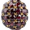 Bague Dome or jaune 18 carats Grenat 11,20 carats