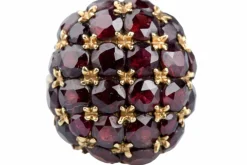 Bague Dome or jaune 18 carats Grenat 11,20 carats
