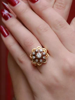 Bague dome vintage diamants
