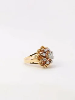 Bague dome vintage diamants