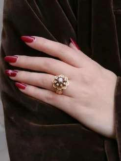 Bague dome vintage diamants