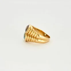 Bague double améthyste aigue-marine