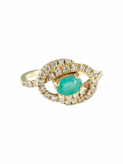 Bague Double C Emeraude