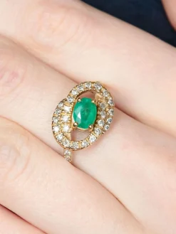Bague Double C Emeraude