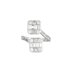 Bague Double carré Diamants