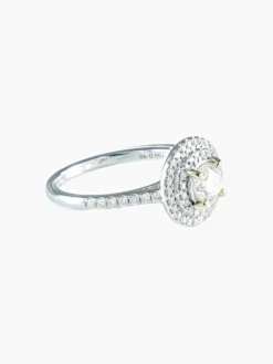 Bague double cercle diamants en or blanc