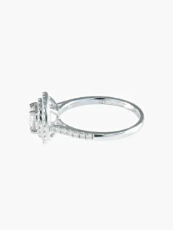 Bague double cercle diamants en or blanc