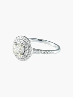 Bague double cercle diamants en or blanc
