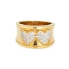 Bague Double Coeur Diamant Vintage Or Jaune