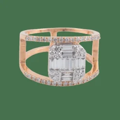 Bague Double corps Diamants baguettes