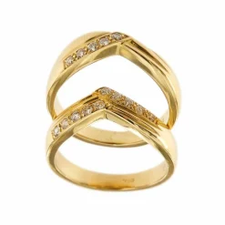 Bague double diamants