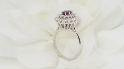 Bague double entourage Rubis Diamants