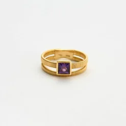 BAGUE DOUBLE JONC AMETHYSTE