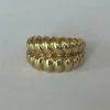 Bague Double Jonc Godronné Or Jaune