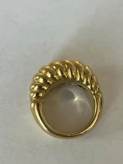 Bague Double Jonc Godronné Or Jaune