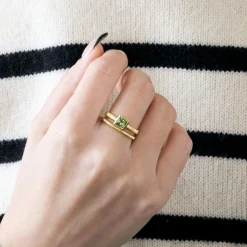 BAGUE DOUBLE JONC PERIDOT