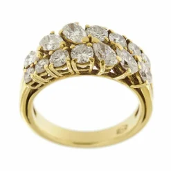 Bague double ligne diamants