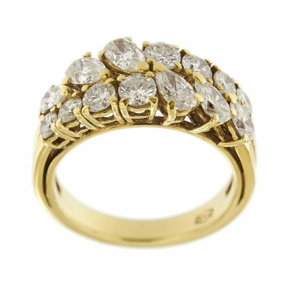 Bague double ligne diamants