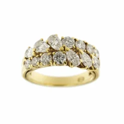 Bague double ligne diamants