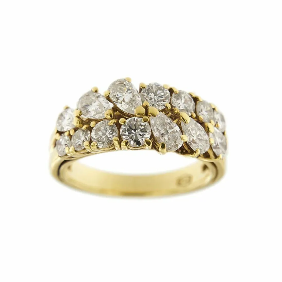 Bague double ligne diamants