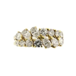 Bague double ligne diamants