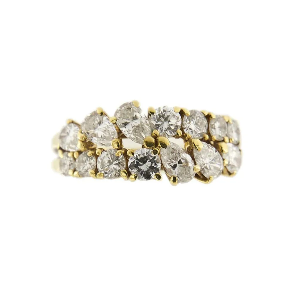 Bague double ligne diamants