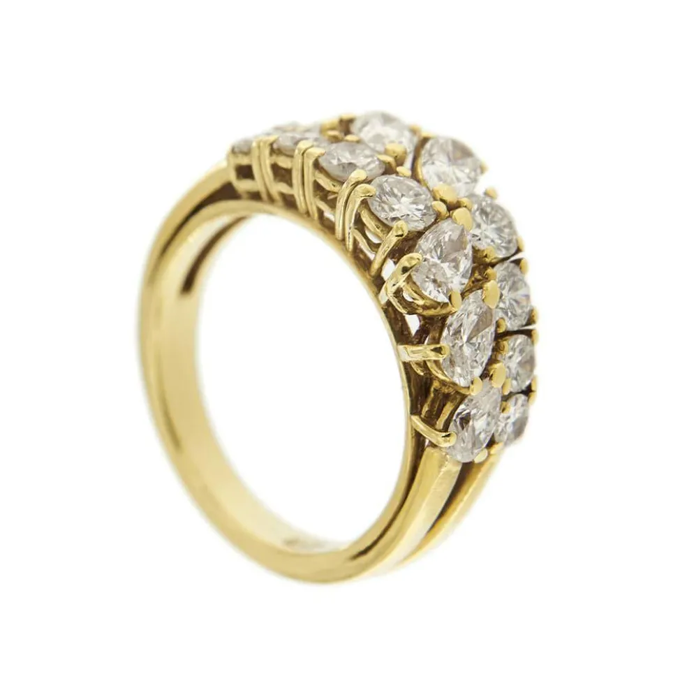 Bague double ligne diamants